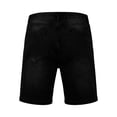 thumbnail image 5 of Guluxicc Mens Denim Shorts Button Elastic Waist Jean Shorts Regular Fit Solid Color Summer Casual Jeans with Pockets, 5 of 9