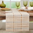 thumbnail image 2 of Fennco Styles Stripe Design Water Hyacinth Table Runner 14" W X 72" L - Natural Rustic Table Cover for Dining Table, Dinner Party, Holidays, Home Decor, Special Events, 2 of 3