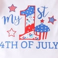 thumbnail image 4 of Hotiary 4Th of July Baby Summer Outfits Letter Print Short Ruffle Sleeve Rompers + American Flag Print Shorts with Bow + Headband Newborn Infant Toddler 3Pcs Set for 0-18 Months, 4 of 7