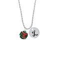 thumbnail image 2 of Delight Jewelry Enamel Wreath with Bow Silvertone Script Initial Disc - L - Charm Necklace, 20"+3", 2 of 4