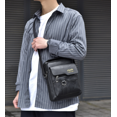 thumbnail image 2 of Bxaolu Men's Leather Crossbody Shoulder Bag - Messenger Satchel Travel Handbag, Black, 2 of 8