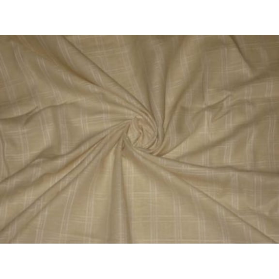 Beige  Cream Colour Chambray Linen~Plaids~58 Width.quot;