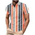 thumbnail image 2 of Blusa y camisa de manga corta con cuello vuelto para hombre, blusa de manga larga con solapa y botones estampados, blusa de poliéster para hombre, 2 of 5