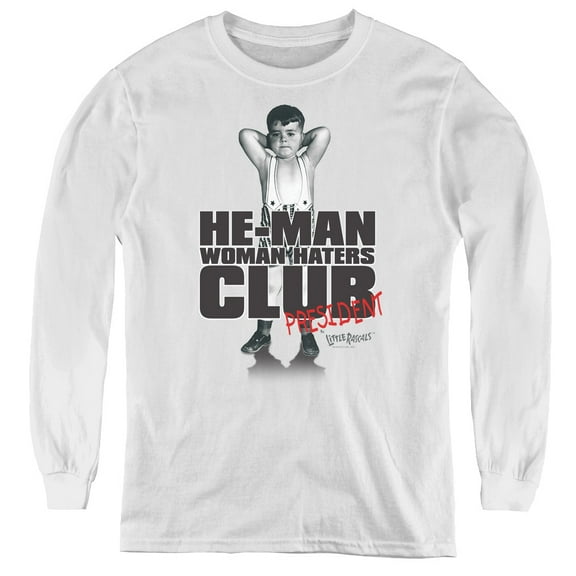 Little Rascals Club President Youth Long Sleeve T-Shirt White