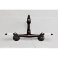 thumbnail image 3 of Kingston Brass KS3255PL Vintage Double-Handle Wall-Mount Bridge Kitchen Faucet, Oil Rubbed Bronze, 3 of 7