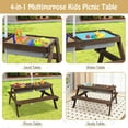 thumbnail image 4 of KOTEK Kids Picnic Table, 4 in 1 Sand and Water Tables w/Detachable Tabletop, 2 Removable Play Boxes, Foldable & Height Adjustable Umbrella, Wood Sensory Table and Bench for Outdoors, Indoors (Brown), 4 of 18