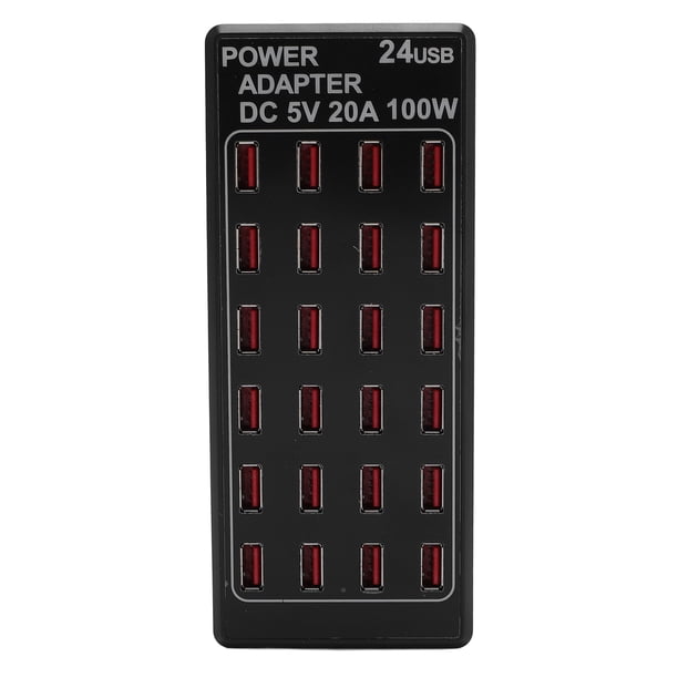 Estación De Carga USB De 100W 24 Puertos, Centro De Cargador USB Rápido De Escritorio Con Inteligencia Para Teléfonos Inteligentes, Tabletas, Múltiples Dispositivos, Uso De