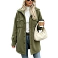 thumbnail image 2 of Corduroy Jacket for Women Oversized Long Sleeve Button Down Jacket Casual Work Travel Fall Winter Coat, S, 2 of 8
