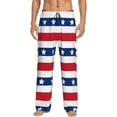 thumbnail image 2 of Picia American Patriotic Stars And Stripes Mens Soft Woven Cotton Elastic Waistband Sleep Pajama Pant Lounge Sleep Pant With Pockets And Drawstring-X-Large, 2 of 9