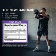 RAW Nutrition Essential Pre Workout Powder, 200mg Caffeine, Sour Grape, 20 Servings