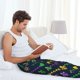 thumbnail image 5 of Balery Mardi Gras Strings of Beads Pantalones de pijama para hombre, pijama ultraligero, pantalón de descanso-Large, 5 of 6