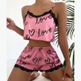 thumbnail image 1 of Camisón corto con estampado de corazón para mujer, ropa de dormir de satén sin mangas, Sexy, tirantes finos, Verano, 1 of 4