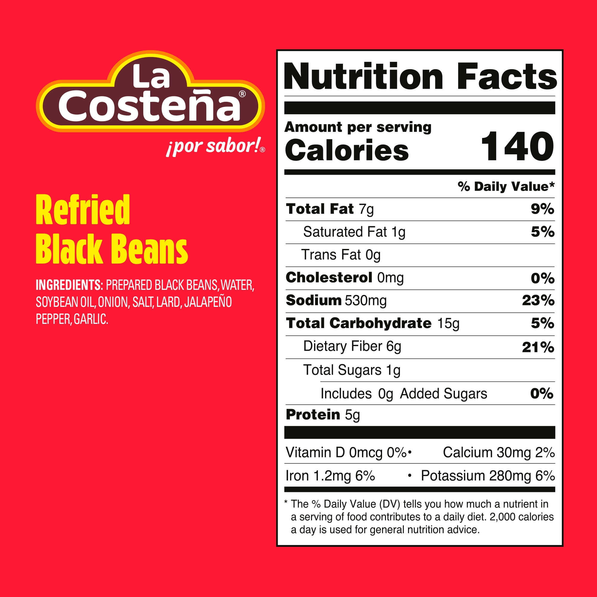 (12 pack) La Costeña Canned Refried Black Beans, 20.5 oz