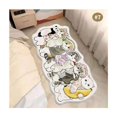 thumbnail image 2 of Alfombra de cachemira de imitación de gato de dibujos animados lindo para sentarse, reclinarse, manta irregular para ventana salediza, manta absorbente antideslizante para mesita de noche, 2 of 6
