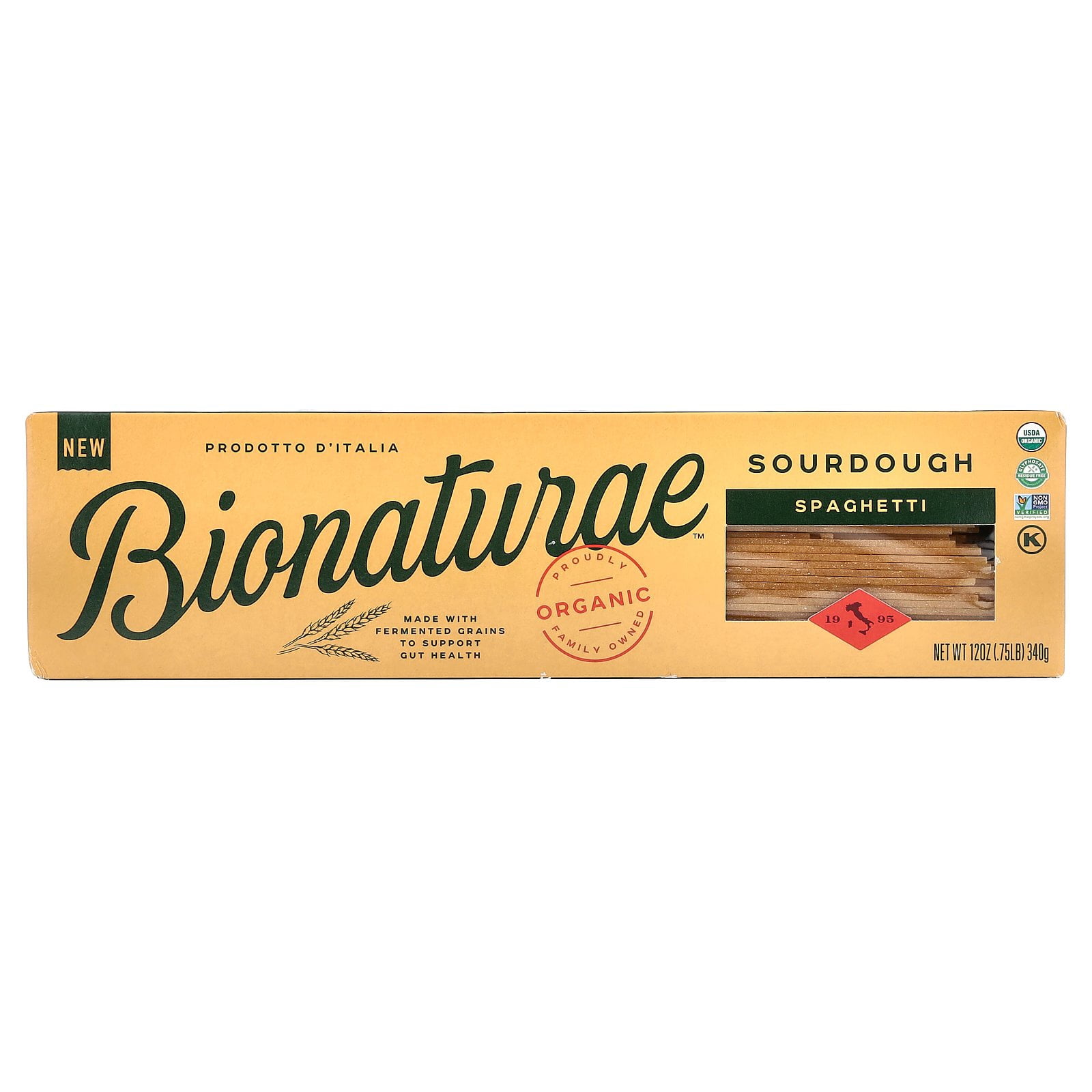 (6 pack) Bionaturae Organic Sourdough Spaghetti, 12 oz, Gluten-Free, Non-GMO