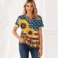 thumbnail image 4 of USA 250th Celebration Printing Patterns Women's T-Shirts Casual Loose Short Sleeve V Neck Tops Party Outdoor Tee Shirts, 4 of 5