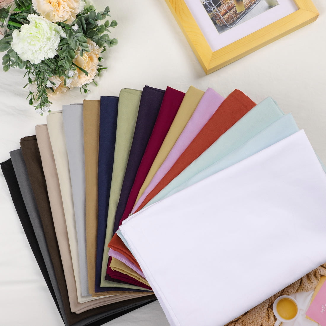 Unique Bargains 2-Piece 1800D Microfiber Solid Pillowcases Brown Queen