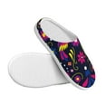 thumbnail image 3 of KLL Colorful Mexican Pattern Adult Unisex Cozy Slippers,Fuzzy Slip-on Slippers TPR Sole Slippers Comfort Plush Home Footwear for Indoor & Outdoor-37/38, 3 of 7