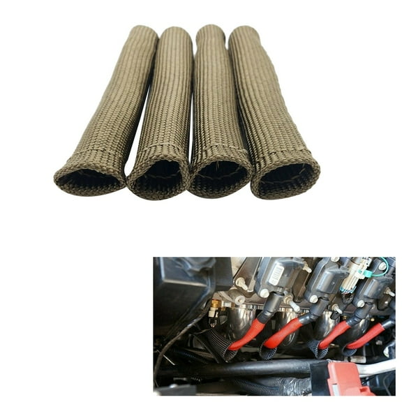 8Pcs 2500° for Spark Plug Wire Boots Protector Sleeve Heat Shield Cover for LS1/ Titanium
