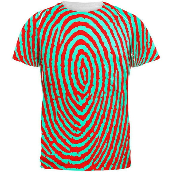 Fingerprint Pattern All Over Adult T-Shirt - Small