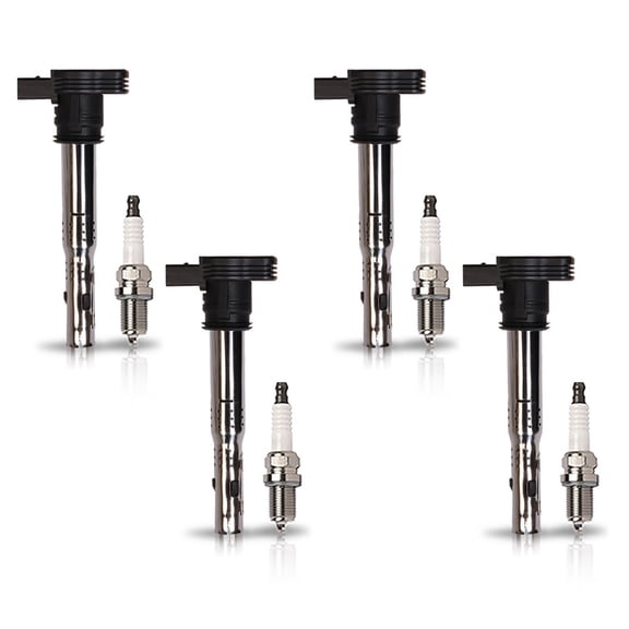 ISA Set of 4 Ignition Coil Pack 4 Spark Plug For Volkswagen VW A3 A4 A5 A6 Q3 Quattro Q5 RS4 RS5 TT Beetle CC Eos Golf R GTI Jetta Passat for UF575 3923