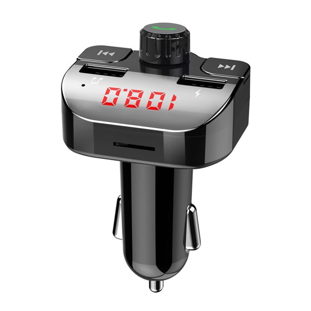 TIMIFIS Wireless Charging Bluetooth 5.0 Fm Transmitter for Car,Bluetooth Car Adapter with Usb Charging Car Charger Mp3 Player,Hands Calling Car Multimedia Player