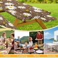 thumbnail image 5 of Bee Daisy Picnic Table Cover with Bench Covers Waterproof Windproof Elastic Fitted Outdoor Camping RV Tablecloths with Drawstring Bag Reusable Rectangle Rectangle Tables and Seats Cover 30X72IN, 5 of 5