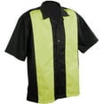 thumbnail image 3 of Men's Short Sleeve Retro Bowling Camp Shirt By Mato & Hash - Black/Yellow CA5000 S, 3 of 4