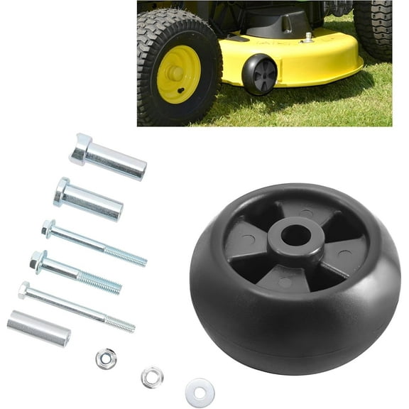 HECASA Deck Wheel 48" 54" 62" 72" Deck for John Deere GX355 X320 LT180 LX289 Replacement for AM133602 AM116299 M111489 M84690 AM125172 Nylon Black w/Hardware