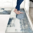 thumbnail image 2 of White and Grey Kitchen Rugs and Mats Sets of 2,Abstract Art Kitchen Decoration Non-Slip Absorbent Mats for Sink Waterproof Runner Rug for Laundry Room,17x30+17x48inch, 2 of 6