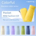 thumbnail image 2 of Mini Flat 60% Color Handle Black Sun Umbrella Ladies Small Portable Bag Sun Umbrella Printable, 2 of 7