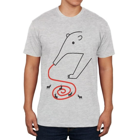 Anteater Ant Eater Tongue Mens T Shirt Light Heather Grey MD