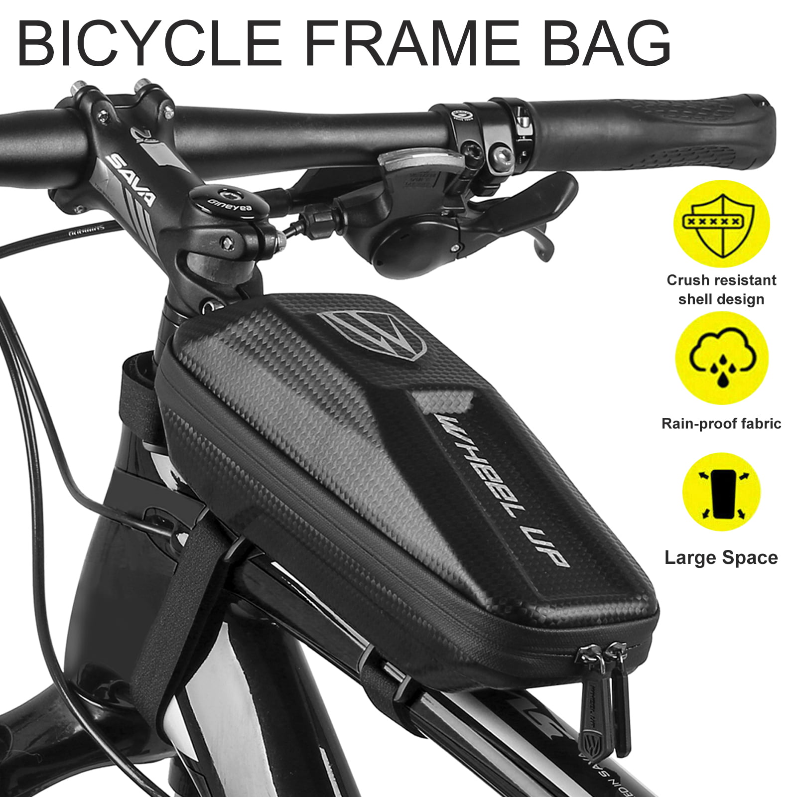 WHEEL UP Bike Top Tube Bag Waterproof Bicycle Frame Bags Shockproof Front Tube 