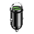 thumbnail image 1 of 50W/200W Dual Port USB Car Phone Charger, Fast Charging Accessory with Intelligent Power Delivery, 100W Per Port PD Output for Mobile Devices, Black, 1 of 8