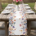 thumbnail image 4 of Spring Floral Table Runner 120 Inches, Elegant Flowers Farmhouse Botanical Bed Runner Dresser Scarves Tabletop for Indoor Outdoor Parties/Ceremony/Banquet, 13"x 120", 4 of 8