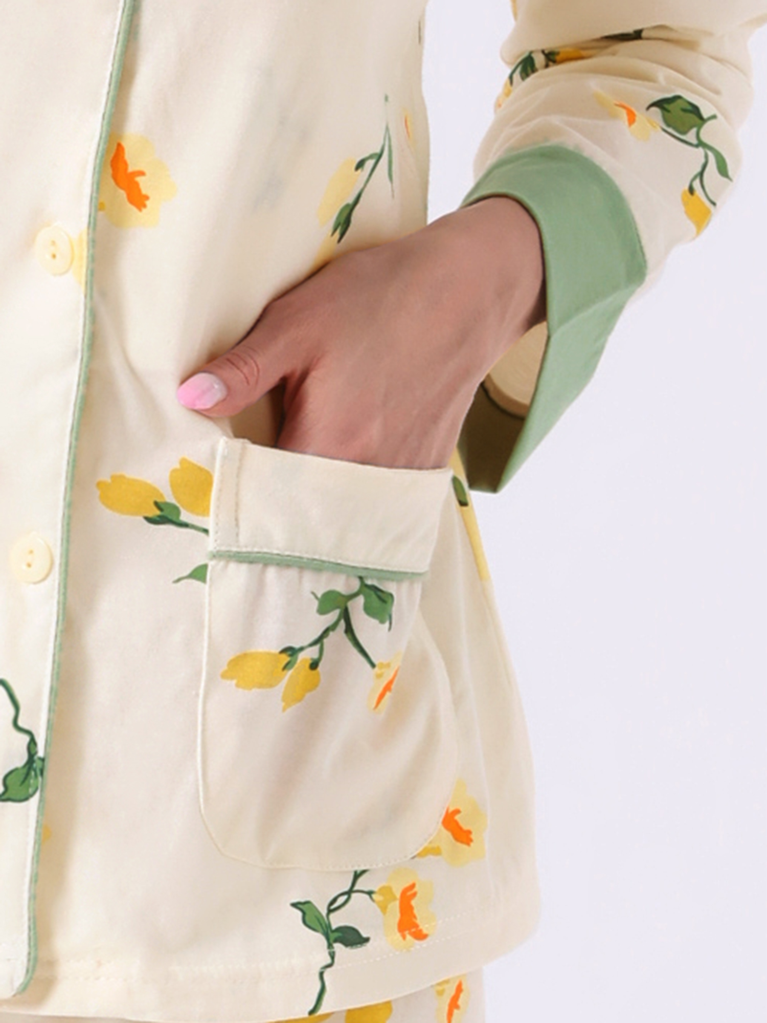 DARING DIVA Women's Nursing  Postpartum Button Down Long Sleeve Pajama Sets 2XL Green