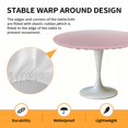 thumbnail image 2 of Elastic Fitted Round Tablecloth, Pink White Ombre Waterproof Stretch Table Cover for 45"-54" Tables, Pink Gradient Color Modern Abstract Art Washable Outdoor Tablecloths for Patio, Picnic, Camping, 2 of 9