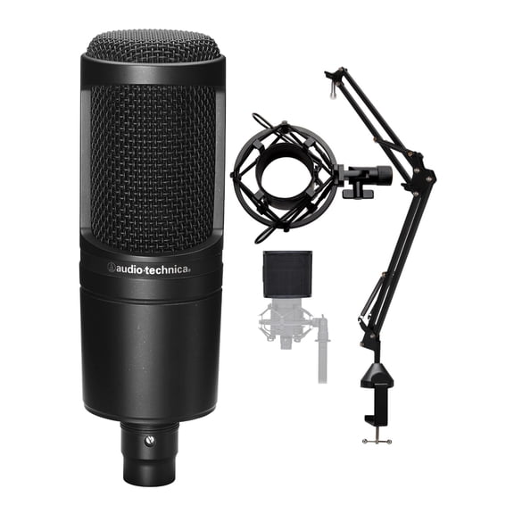 Audio-Technica AT2020 Cardioid Condenser Microphone Bundle with Accessory