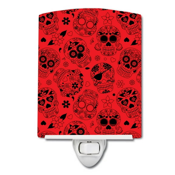 Caroline's Treasures BB5119CNL Day of The Dead Orange Ceramic Night Light, 6x4x3, Multicolor