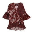 thumbnail image 2 of French Connection Womens Floral Wrap Blouse, Red, X-Small, 2 of 2