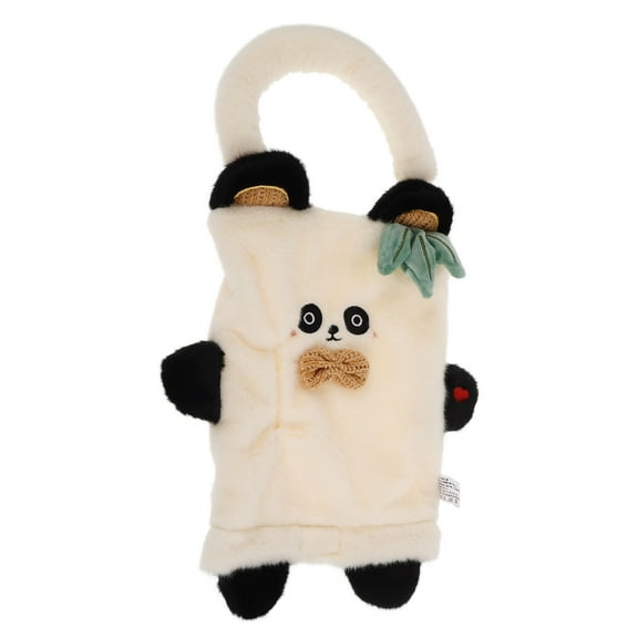 FRCOLOR Car Tissue Holder Cute Fuzzy Tissue Box Soft Panda Tissue Dispenser Paper Towel Storage Container Wrapper Cute Hanging Paper Organizer For Home Office