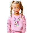 thumbnail image 2 of Colorful Easter Bunny Sweatshirt for Girls Colorful Spring Coquette Bows Pullover for Kids Pink Sweatshirt 3T, 2 of 4