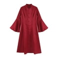 thumbnail image 3 of Zaldita Women's Church Clergy Dress Flared Sleeve Maxi Dress Choir Robe Priest Robe Liturgical Robe Burgundy M, 3 of 5