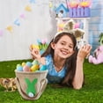 thumbnail image 2 of Twfbrm Easter Bunny Baskets for Kids, Cotton Linen Easter Egg Storage Buckets with Handle, Cute Decorative Fabric Empty Easter Egg Hunting Basket Reusable Gifts Treat Tote Bags Party Favors, 2 of 6