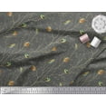 thumbnail image 2 of Soimoi Gray Cotton Duck Fabric Leaves & Flowerpecker Bird Print Sewing Fabric Yard 44 Inch Wide, 2 of 3