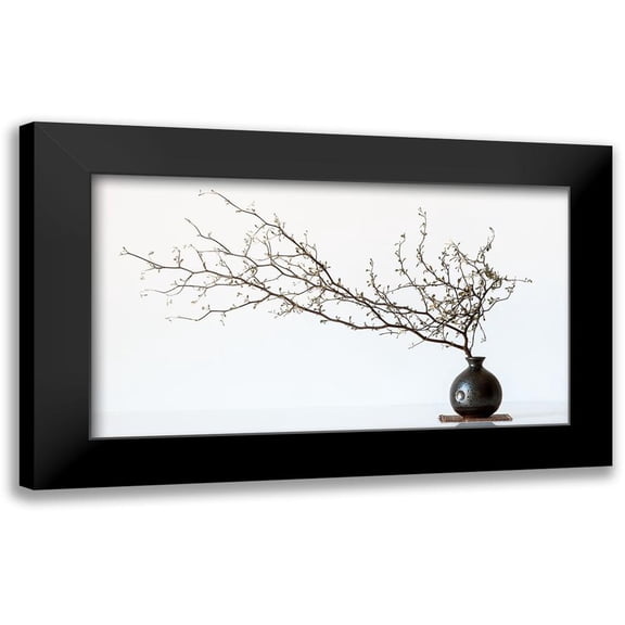 Prbimages 14x10 Black Modern Framed Museum Art Print Titled - Vase And Branch
