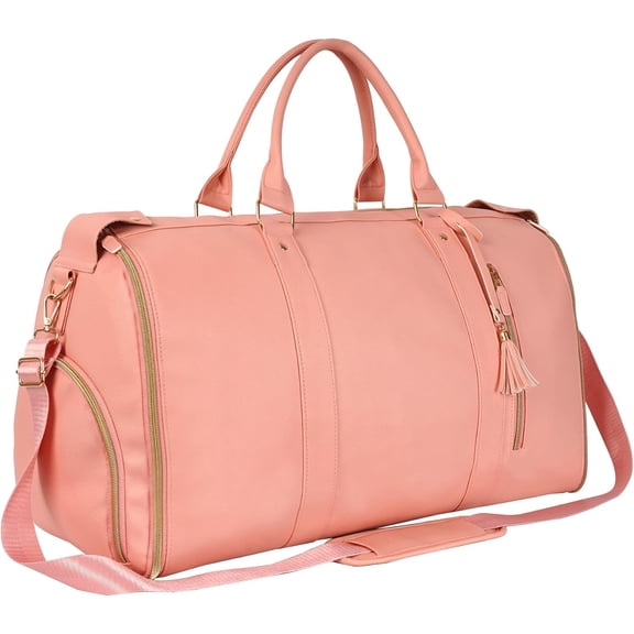 TBVBVYU Convertible Carry On Garment Bag with Detachable Strap & Shoe Pouch - Rose