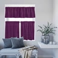 thumbnail image 6 of 3 Piece Kitchen Curtains and Valances Set Purple Burlap Texture Cafe Curtains 24 Inch Length Farmhouse Vintage Purple Valance & Tier Curtain for Living Room Bedroom Small Window 54"x18"+27"x24"*2, 6 of 6
