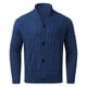 thumbnail image 3 of Gibobby Cárdigan hombre Cárdigan para hombre con cuello de chal, suéter de punto con botones(Azul,XG), 3 of 5
