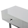 thumbnail image 6 of Posh Living Mano 2-Drawers Stainless Steel Base Console Table Light Gray/Chrome, 6 of 10